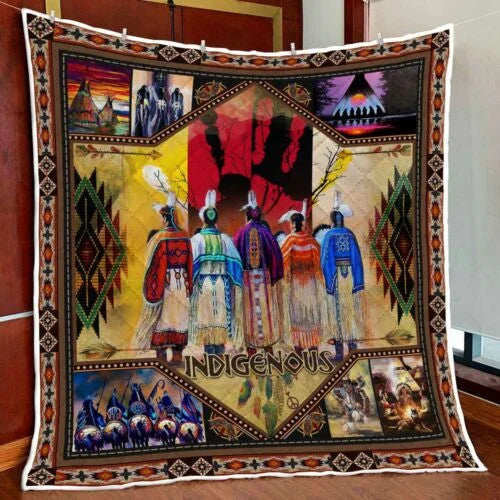 Native American Indigenous 3D All Over Printed Quilt