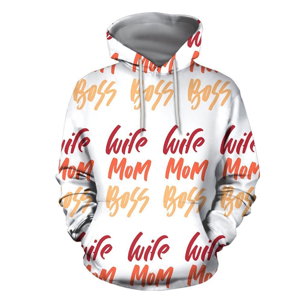 3D All Over Best Wife Mom Boss Hoodie-Apparel-Khanh Arts-Hoodie-S-Vibe Cosy™