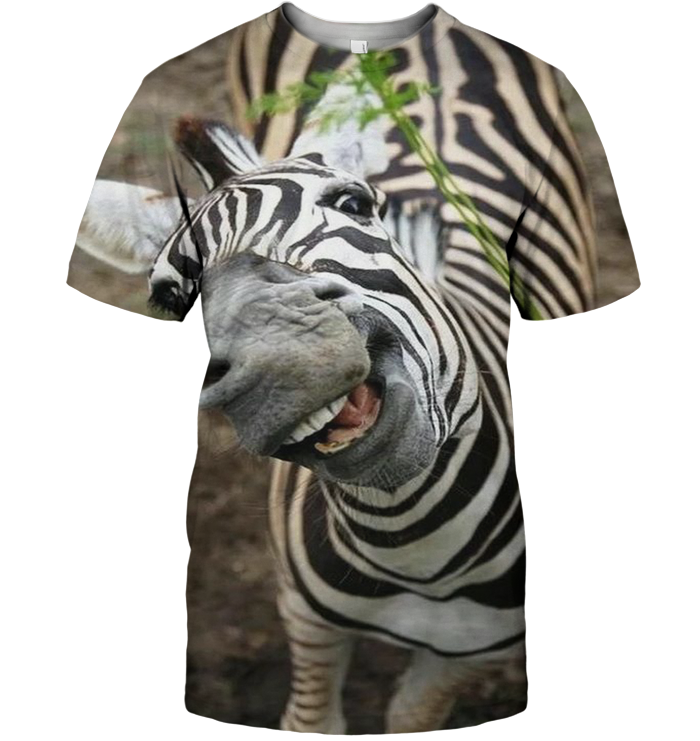 3D All Over Print Funny Zebra Face Shirt-Apparel-6teenth World-T-Shirt-S-Vibe Cosy™