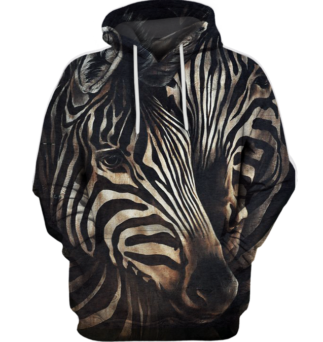 3D All Over Print Zebra Face Lovely Shirt-Apparel-6teenth World-Hoodie-S-Vibe Cosy™