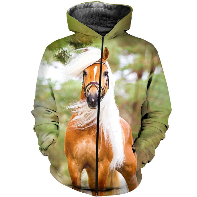 3D All Over Printed Horse Haflinger Shirts-Apparel-HP Arts-ZIPPED HOODIE-S-Vibe Cosy™