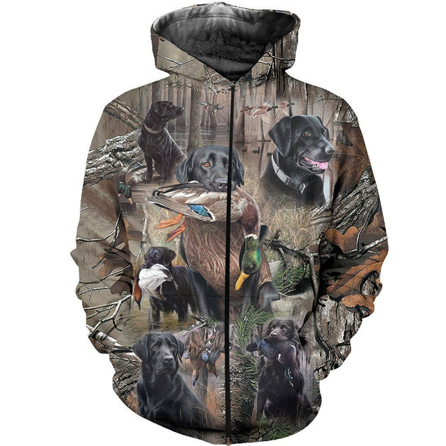 3D All Over Printed Labrador Retriever Hunting Dog Camo Art-Apparel-HP Arts-ZIPPED HOODIE-S-Vibe Cosy™