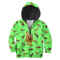 3D All Over Printed Green Dinosaurs T-Rex Shirts-Apparel-HP Arts-ZIPPED HOODIE-TODDLER 2T-Vibe Cosy™