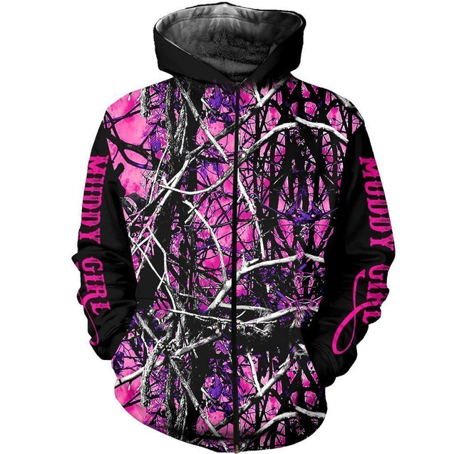 3D Printed Muddy Girl Camo Clothes-Apparel-HP Arts-ZIPPED HOODIE-S-Vibe Cosy™