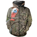 3D Printed Turkey Hunting Art Clothes-Apparel-HP Arts-ZIPPED HOODIE-S-Vibe Cosy™