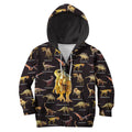 3D All Over Printed Black Dinosaurs T-Rex Shirts-Apparel-HP Arts-ZIPPED HOODIE-TODDLER 2T-Vibe Cosy™