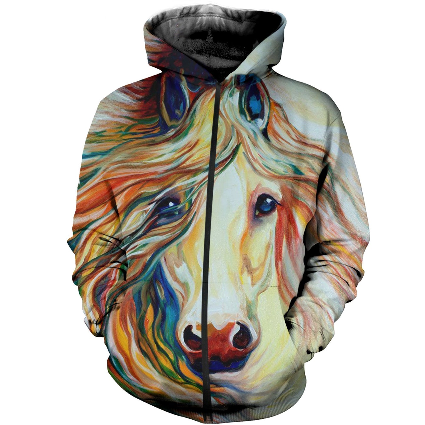 3D All Over Printed Beautiful Art Horse Clothes-Apparel-HP Arts-ZIPPED HOODIE-S-Vibe Cosy™