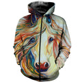 3D All Over Printed Beautiful Art Horse Clothes-Apparel-HP Arts-ZIPPED HOODIE-S-Vibe Cosy™