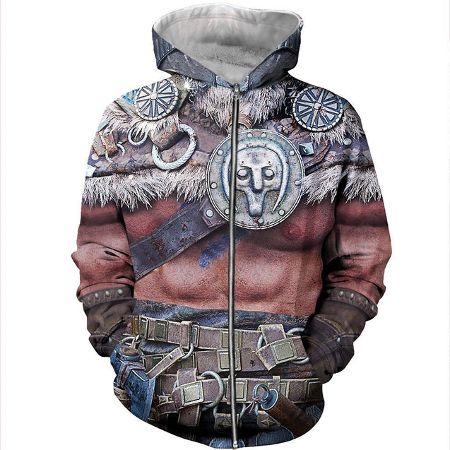 3D All Over Printed Viking Warrior Shirts-Apparel-HP Arts-ZIPPED HOODIE-S-Vibe Cosy™