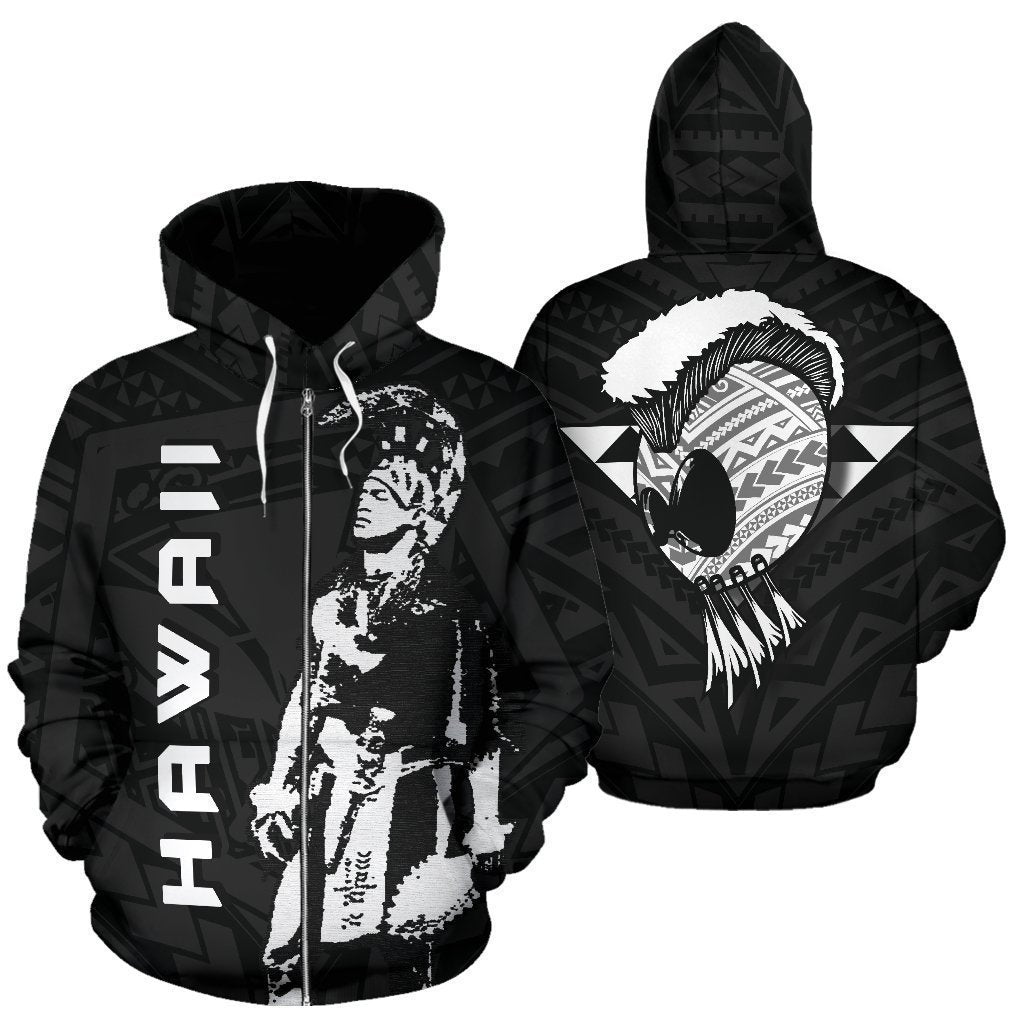 Hawaii Warrior And Helmet Hoodie - AH - J1-ALL OVER PRINT HOODIES (P)-Phaethon-Zip-Up Hoodie-5XL-Vibe Cosy™