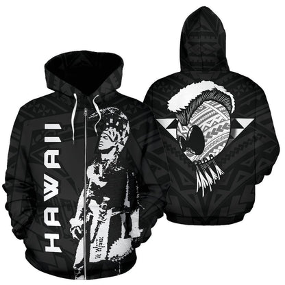 Hawaii Warrior And Helmet Hoodie - AH - J1-ALL OVER PRINT HOODIES (P)-Phaethon-Zip-Up Hoodie-5XL-Vibe Cosy™