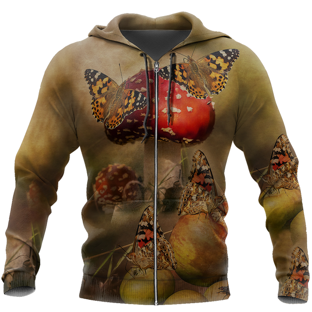 Butterfly Sweet Garden 3D Winter Clothes TR091105-Apparel-NNK-Zipped Hoodie-S-Vibe Cosy™