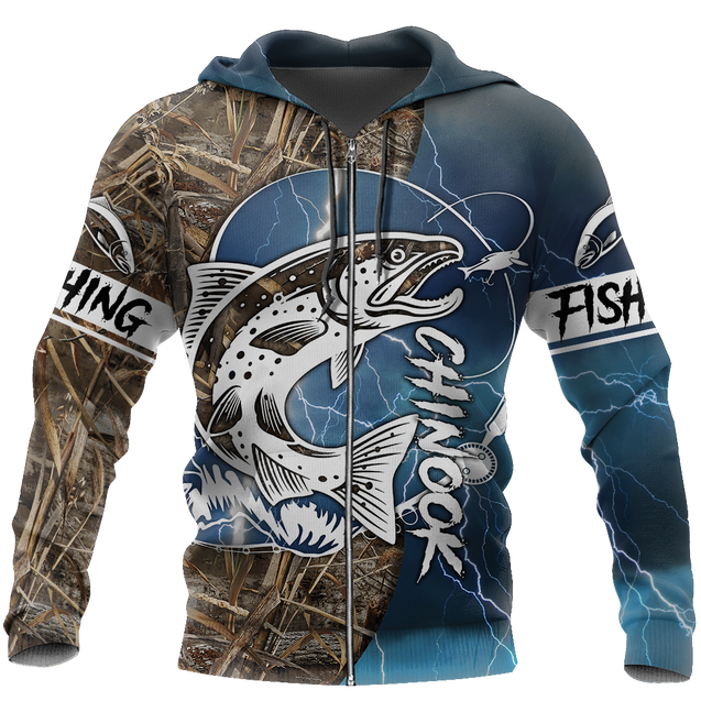 Chinook Fishing Salmon camo all over printed shirts for men and women blue color TR040101 - Amaze Style™-Apparel