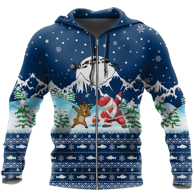 HC Christmas Santa Fishing YOLO - Blue TR131102 - Amaze Style™-Apparel