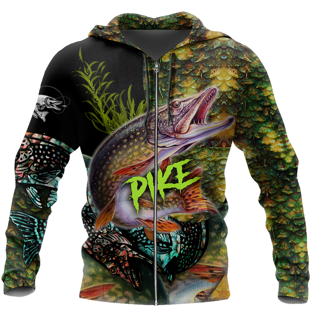 Northern Pike Fishing on skin 3D all over printing shirts for men and women TR070102 - Amaze Style™-Apparel