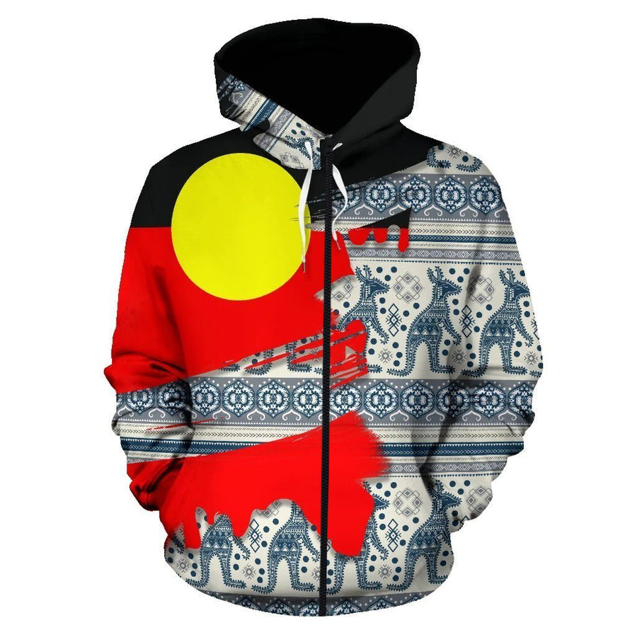 Australia Koori Kangaroo Pattern Aboriginal Flag All Over Print Hoodies HC-Apparel-Huyencass-Hoodie-S-Vibe Cosy™