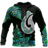 Hei Matau Fish Hook Silver Fern Maori Paua Shell Unisex Shirts