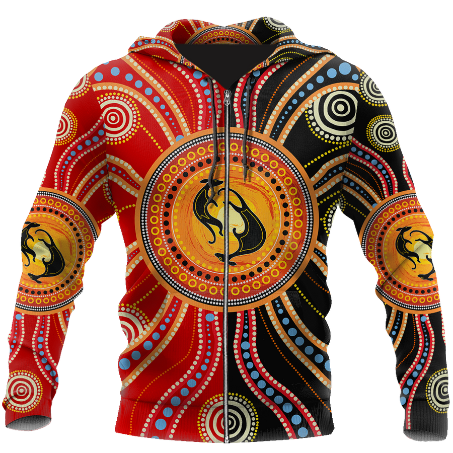 Aboriginal Kangaroo Australia Indigenous Painting Art shirts for men and women-Apparel-Huyencass-Hoodie-S-Vibe Cosy™