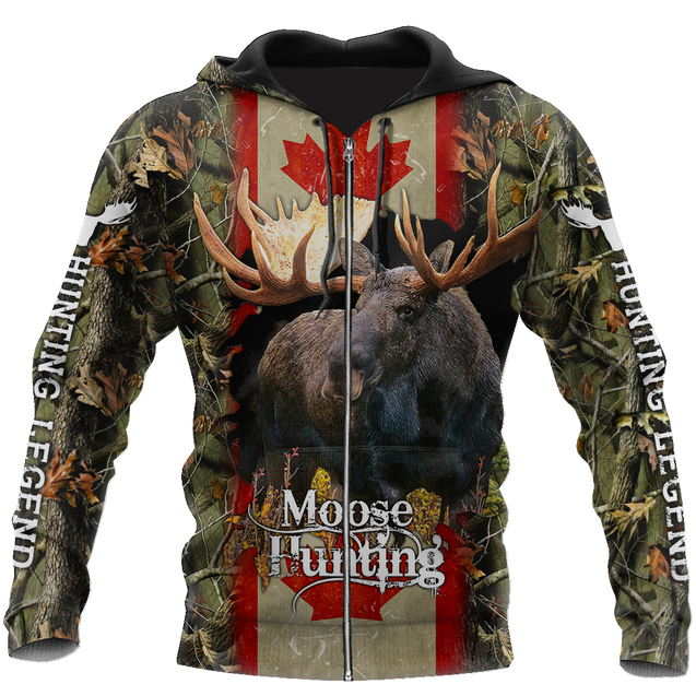 Canada Moose Hunting Legend 3D All Over Print Hoodie TR1209202