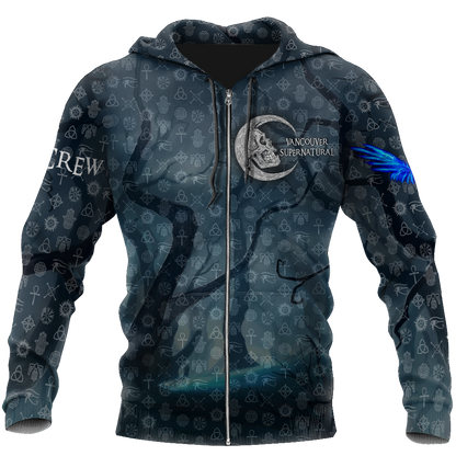 Vancouver Supernatural Ghost Hunting Teams 3D all over printed for men and women TR0705201-Apparel-Huyencass-Zipped Hoodie-S-Vibe Cosy™