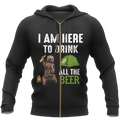 I Am Here To Drink All The Beer - Camping Bear NNKB108-Apparel-NNK-Zip-Up Hoodie-S-Vibe Cosy™