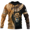 I Love Lion Over Printed Hoodie