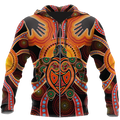 Aboriginal Turtle Touch the Sun Bedding Set, Australia Indigenous Painting Art shirts for men and women-Apparel-Huyencass-Zipped Hoodie-S-Vibe Cosy™