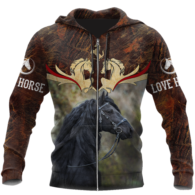 Love Horse 3D All Over Printed Shirts  Hoodie MP09082001S2