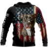 Pit Bull Terrier American Flag 3D All Over Print Hoodie TR0510202