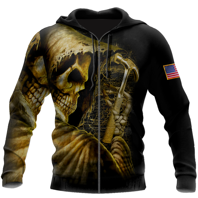 Skull Roofer All Over Printed Hoodie For Men MEI