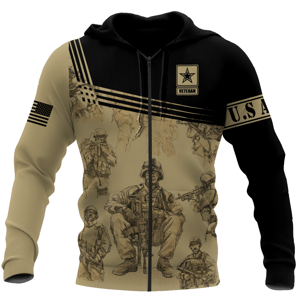 US Army Veteran 3D All Over Printed Unisex Shirts