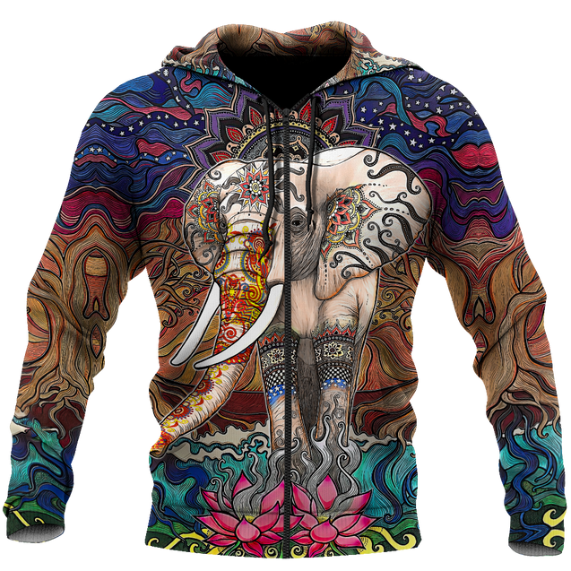 Mandala 3D All Over Printed Unisex Shirts Mandala Elephant