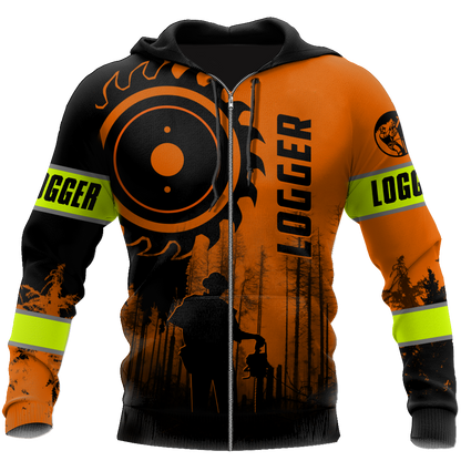 Logger Circle Saw Blade Man Orange Unisex Shirts TR0910203