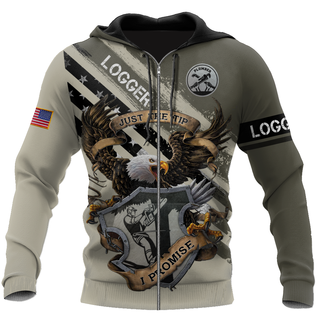 American Bald Eagle Logger Man Unisex Shirts DL1006202