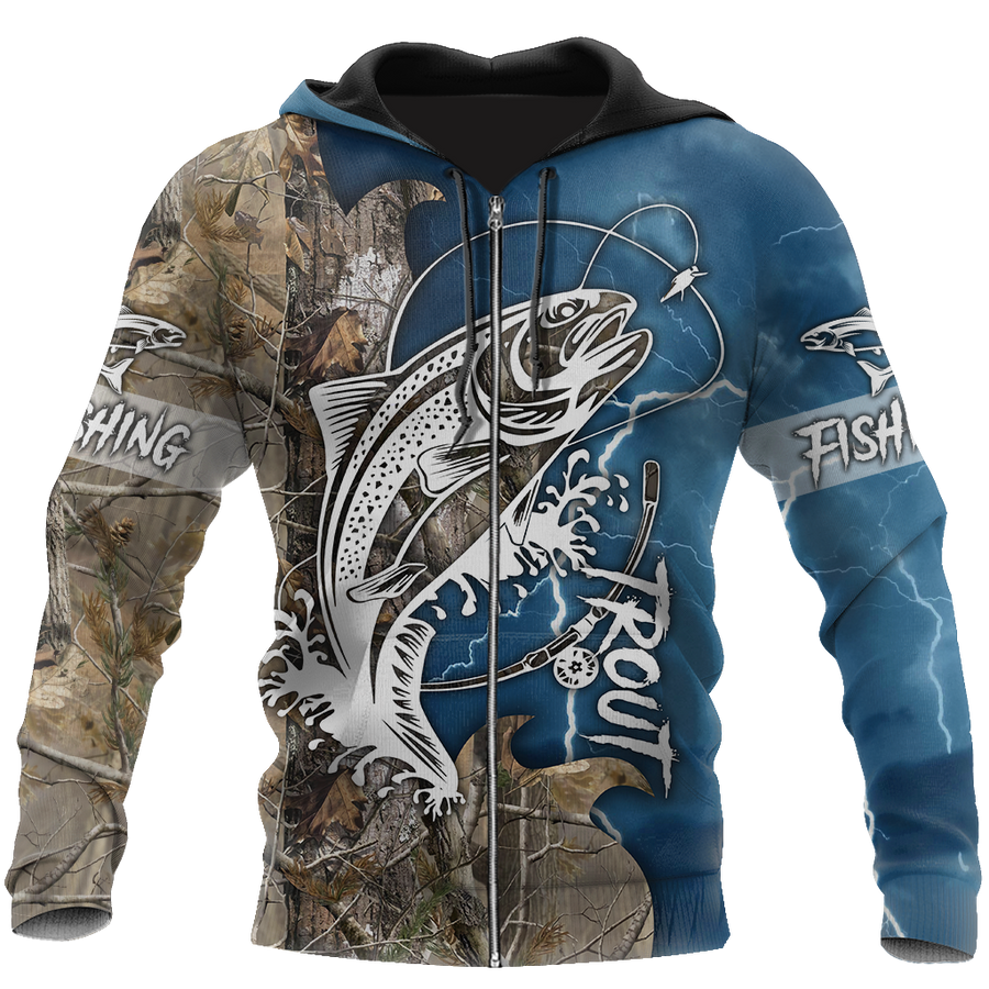 Trout Fishing Tattoo camo shirts for men and women blue color TR2108203