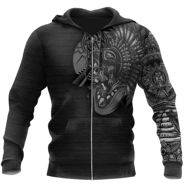 Mexico Aztec Warrior-Apparel-HP Arts-Zipped Hoodie-S-Vibe Cosy™