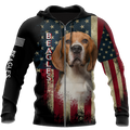 Beagles American Flag 3D All Over Print Hoodie