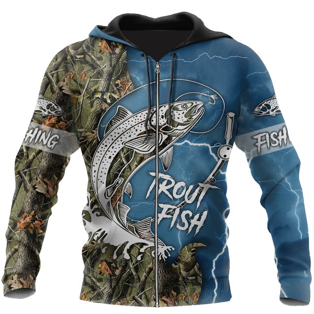 Trout Fishing blue Tattoo camo shirts for men and women TR2108202