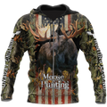 United States Moose Hunting Legend 3D All Over Print Hoodie TR1209201