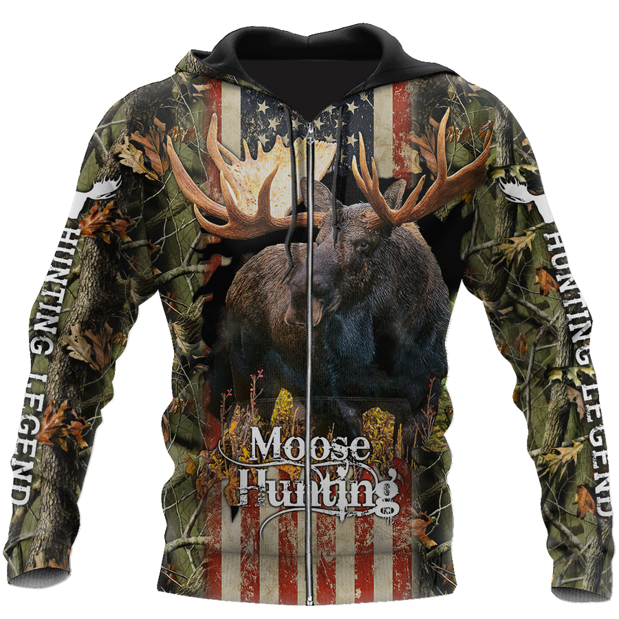 United States Moose Hunting Legend 3D All Over Print Hoodie TR1209201