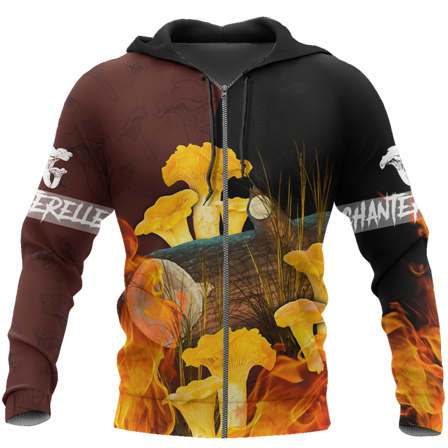 Beautiful Chanterelle mushrooms 3D all over printing shirts for men and women TR0405202-Apparel-Huyencass-Zipped Hoodie-S-Vibe Cosy™