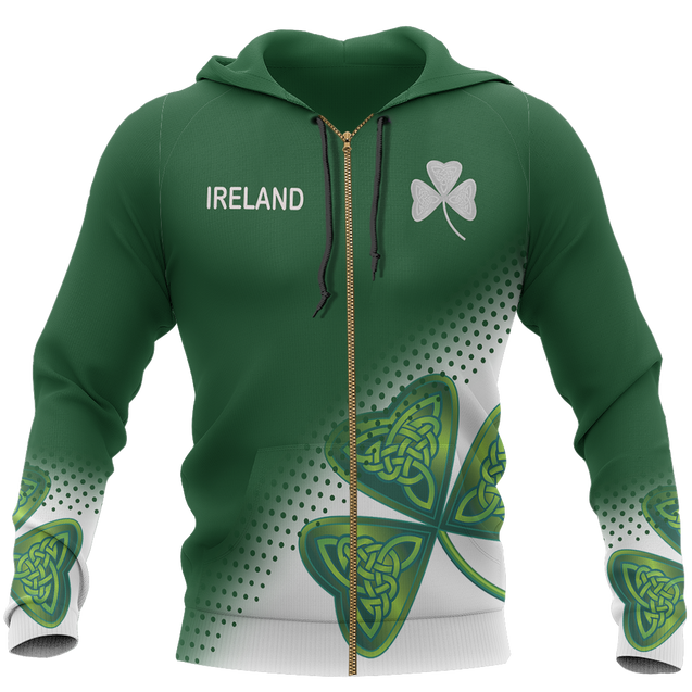 Ireland Shamrock Hoodie NM-Apparel-NM-Zip Hoodie-S-Vibe Cosy™