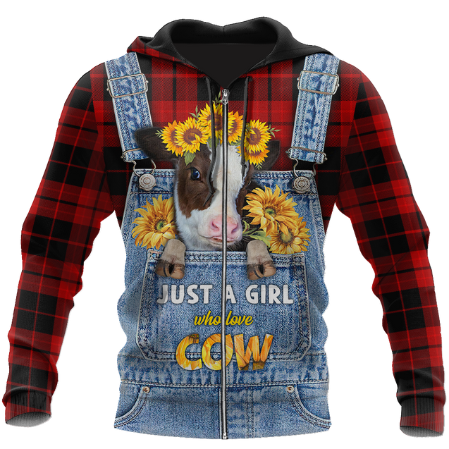 Farmer Style Cow Sunflower 3D All Over Print  Hoodie TR0909203