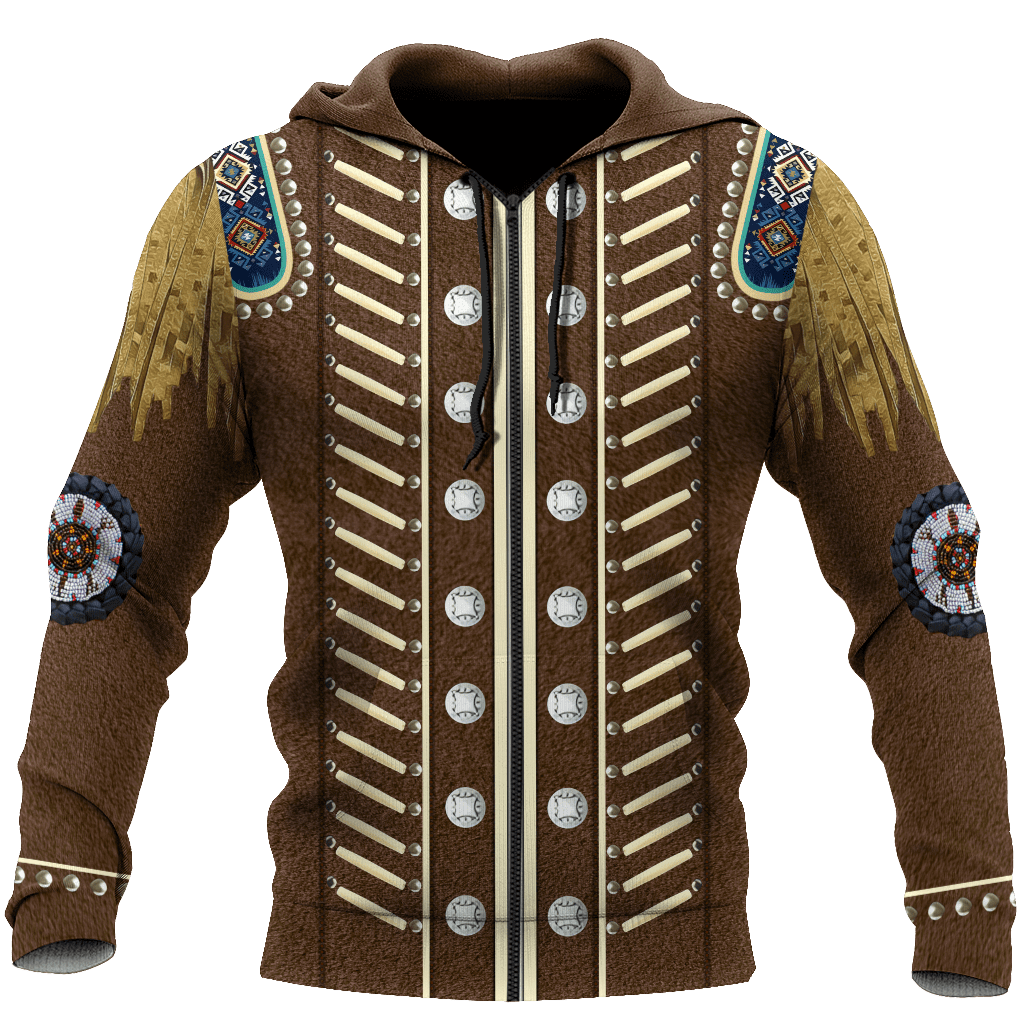 Native Cowboy Jacket No20 Cosplay 3D Over Printed Unisex Deluxe Hoodie ML