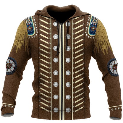 Native Cowboy Jacket No20 Cosplay 3D Over Printed Unisex Deluxe Hoodie ML