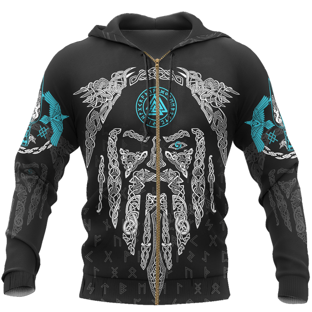 3D All Over Printed Raven And Odin version 2.0-Apparel-HP Arts-ZIPPED HOODIE-S-Vibe Cosy™