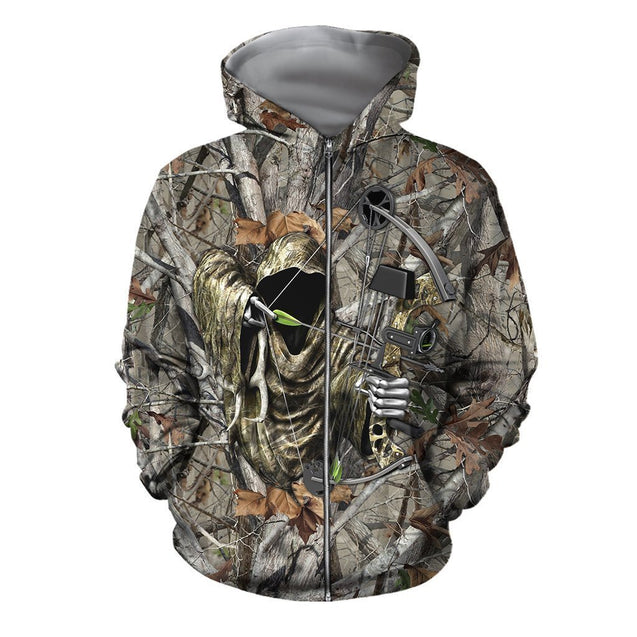 3D All Over Printed Bowhunting Camo Shirts And Shorts-Apparel-HP Arts-ZIPPED HOODIE-S-Vibe Cosy™